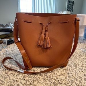 Brown bucket bag